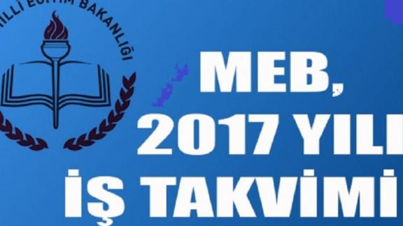 MEB 2017 Yılı İş Takvimi 
